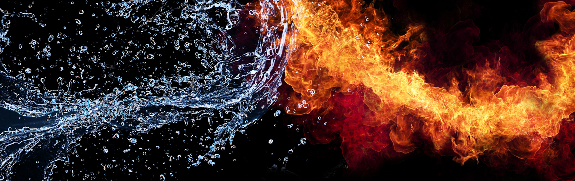 Огонь и вода на прозрачном фоне